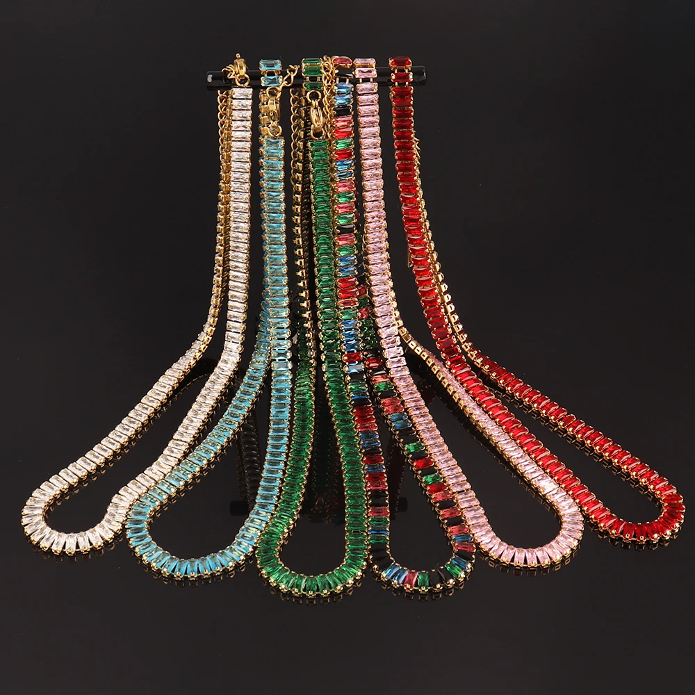 Браслет-цепочка женский из нержавеющей стали 316L с фианитами