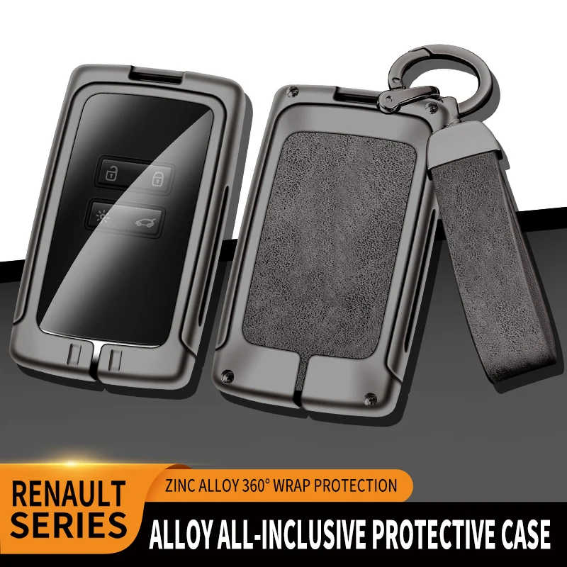 

Zinc Alloy+Leather+TPU Car Key Case Bag For For Renault Captur Kadjar Koleos Espace 2016 2017 2018 2019 Accessories