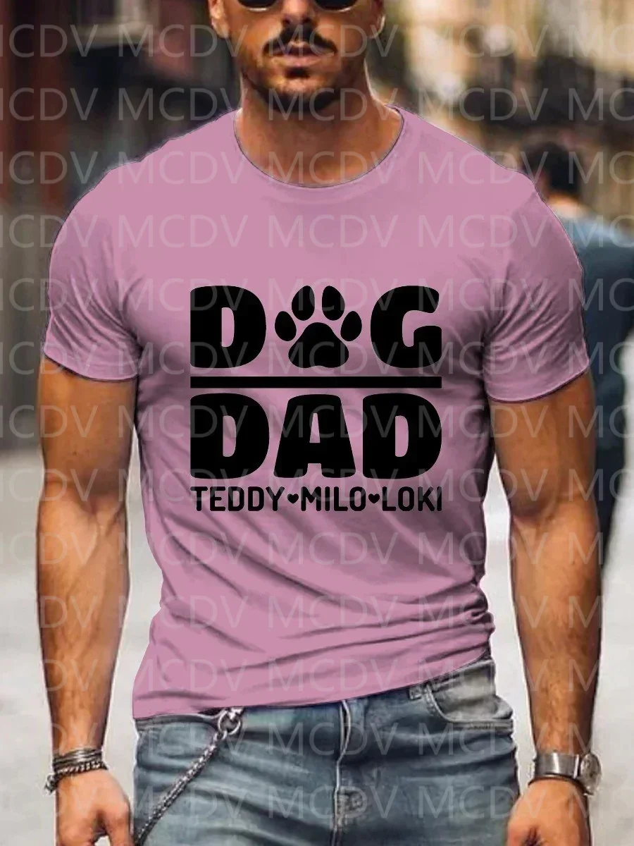 Лето 2023 Мужская футболка с принтом собаки папы мило яркая 3D