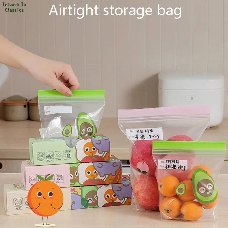 

Reusable 1 Box Zip Lock Bag Food Grade Transparent Storage Bag With Zipper Household Food Freezing Special Thickened Ziplock Bag