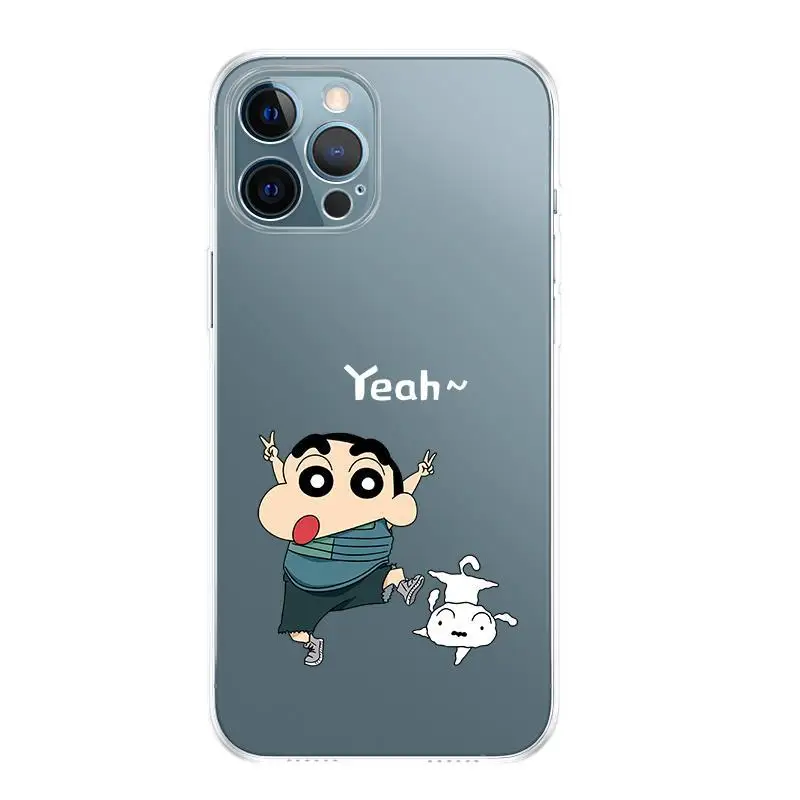 

Crayon Shin-chan Phone Case For iPhone 11 12 13 Pro Mini MAX X XR XS MAX 6S 7 8 Plus SE 2020 Soft Transparent Shockproof Cover