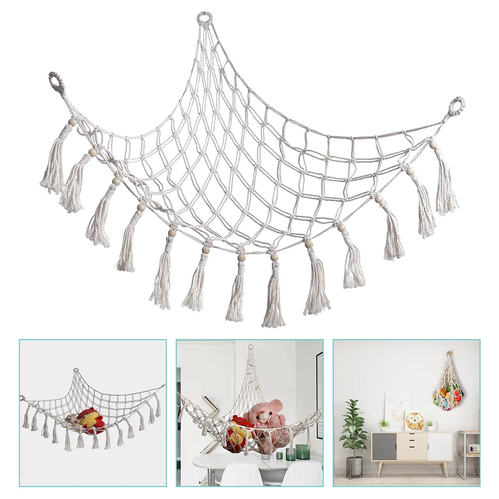 

Net Toy Hammock Stuffed Organizer Hanging Toys Animal Storage Macrame Cornerplush Nursery Decor Wall Mesh Boys Holder Animals