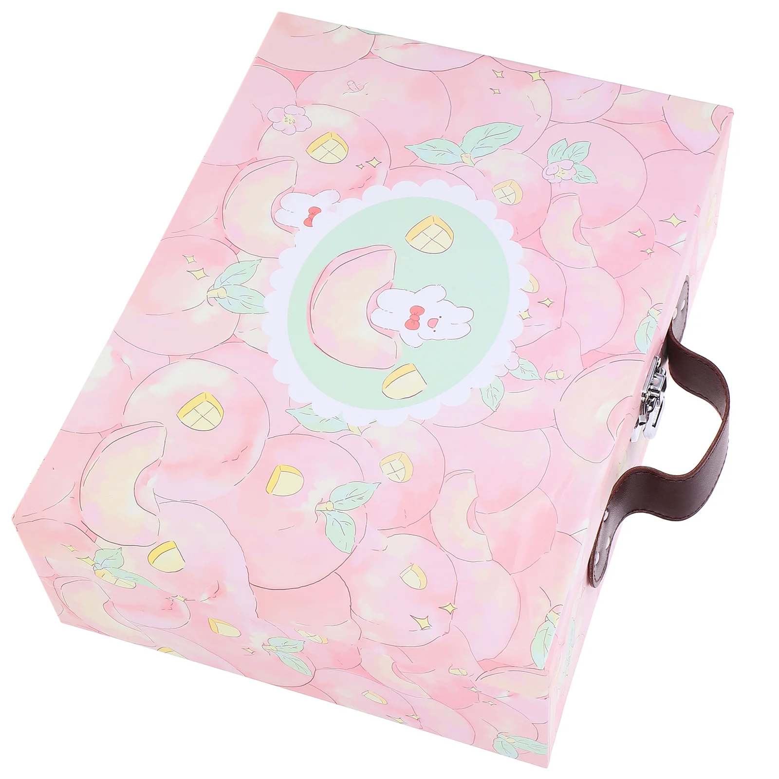 

Paperboard Suitcase Decorative Storage Box With Handle Cartoon Patterned Packaging Box