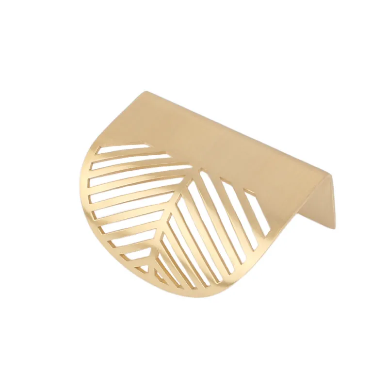 Скандинавский свет латунная ручка в виде листа бесплатная для ящика шкафа