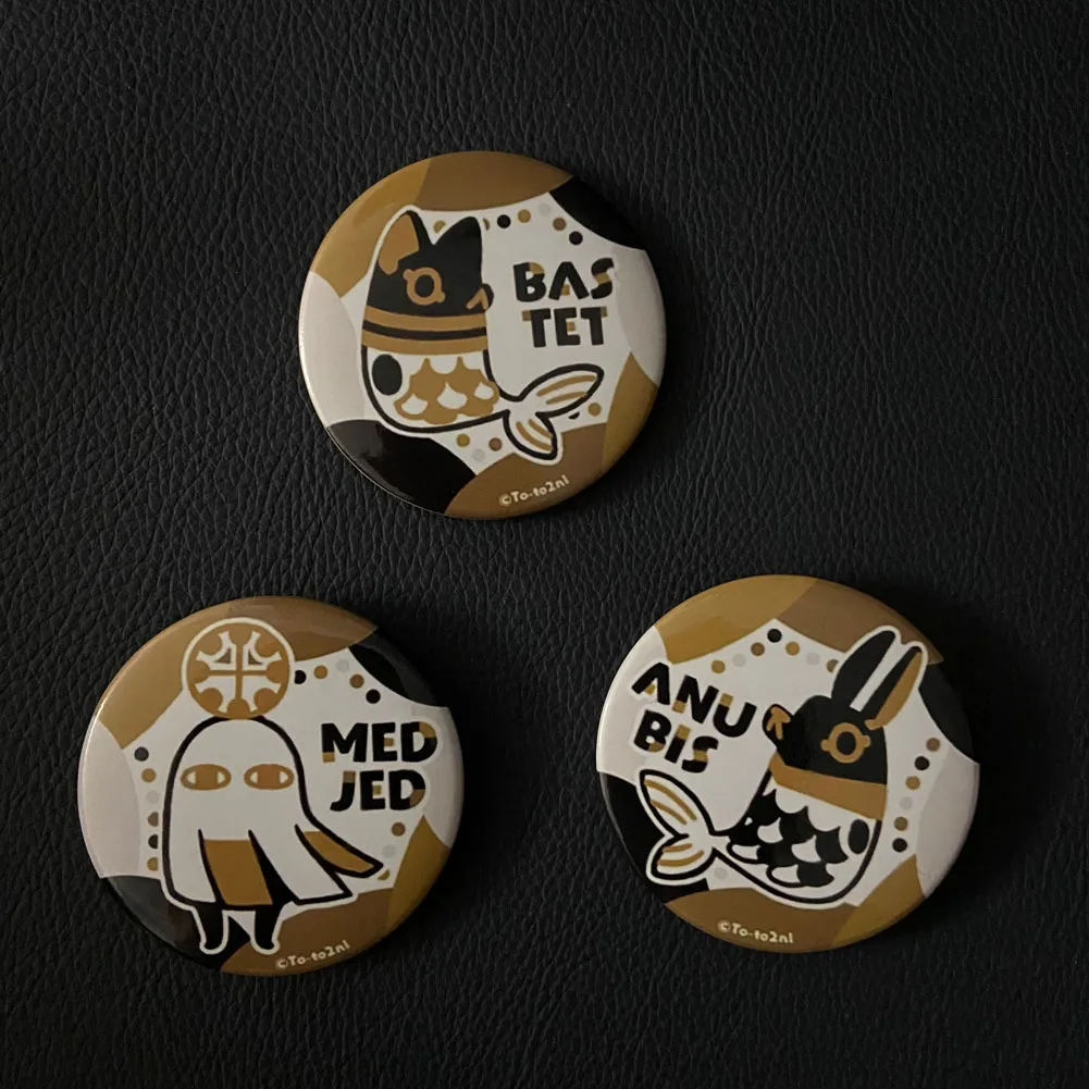 

2022 Bastet Anubis Medjed Suddenly Egyptian God Can Badge Set Cat