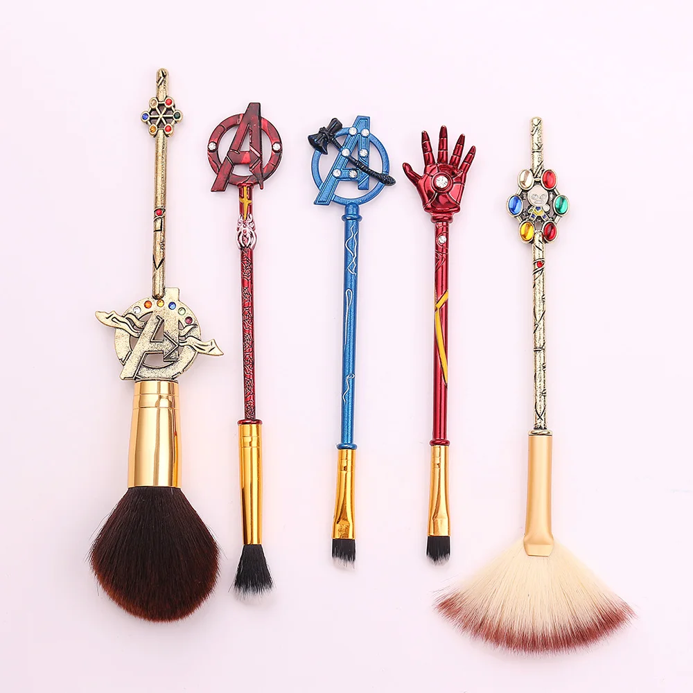 

5Pcs Marvel Superhero Makeup Brush Set Make Up Concealer Brush Blush Eye Shadow Foundation Brush Cosmetic Beauty Tools