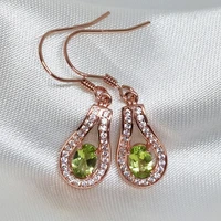meibapj natural peridot gemstone triangle drop earrings real 925 silver green stone earrings fine charm jewelry for women