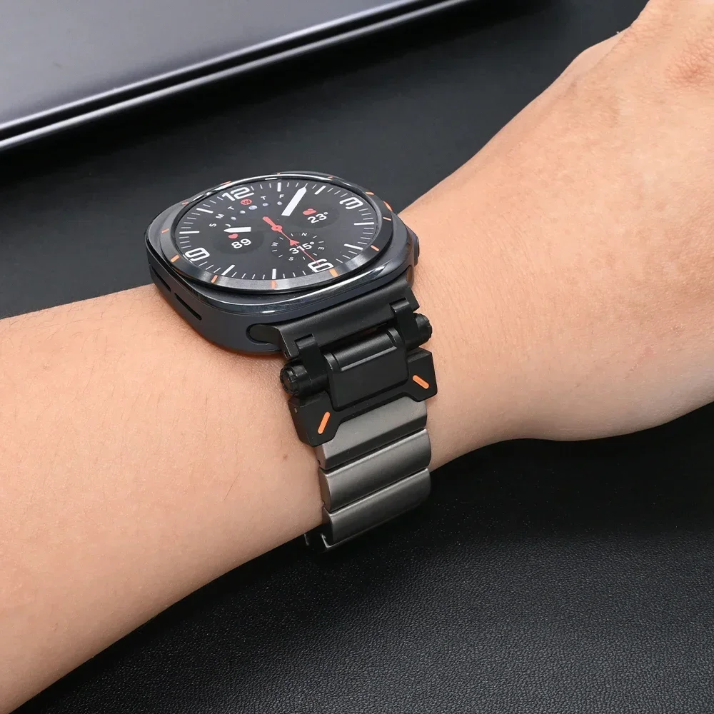 Роскошный титановый ремешок для Samsung Galaxy Watch Ultra 47 мм мужской деловой