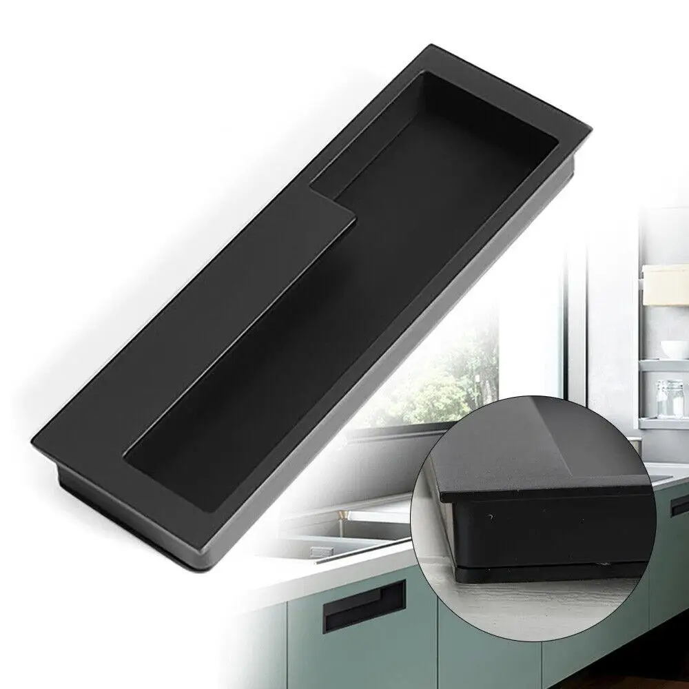 

L/R Opening Recessed Sliding Door Handle Aluminum Alloy Invisible Push/Pull Flush Door Handles Corrosion Scratch Resistance