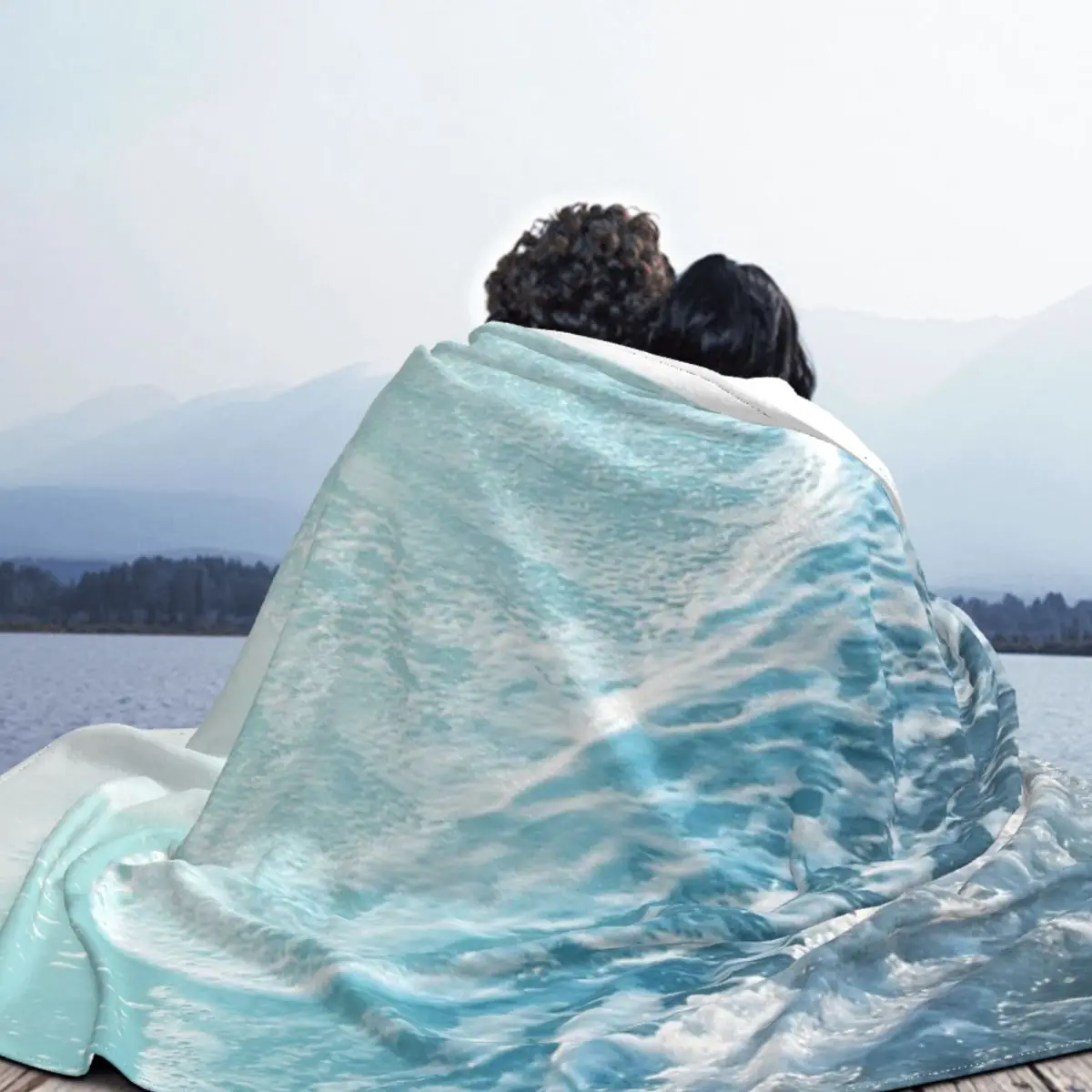 Мягкое бирюзовое одеяло с волнами океана 1 Домашнее покрывало индивидуальное
