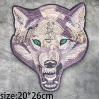 wolf head embroidered patches for clothing thermoadhesive badges animals pattern patch stickers for fabric clothes appliques