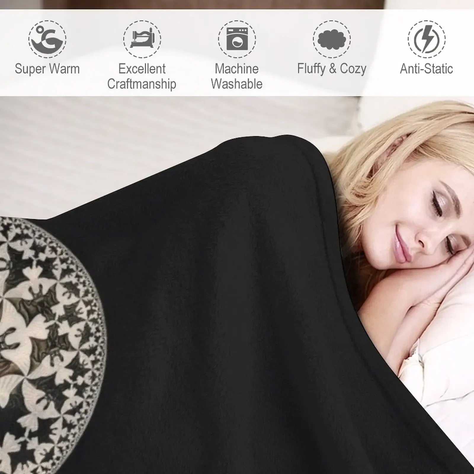 Роскошное диванное одеяло с изображением ангелов и демонов MC Escher