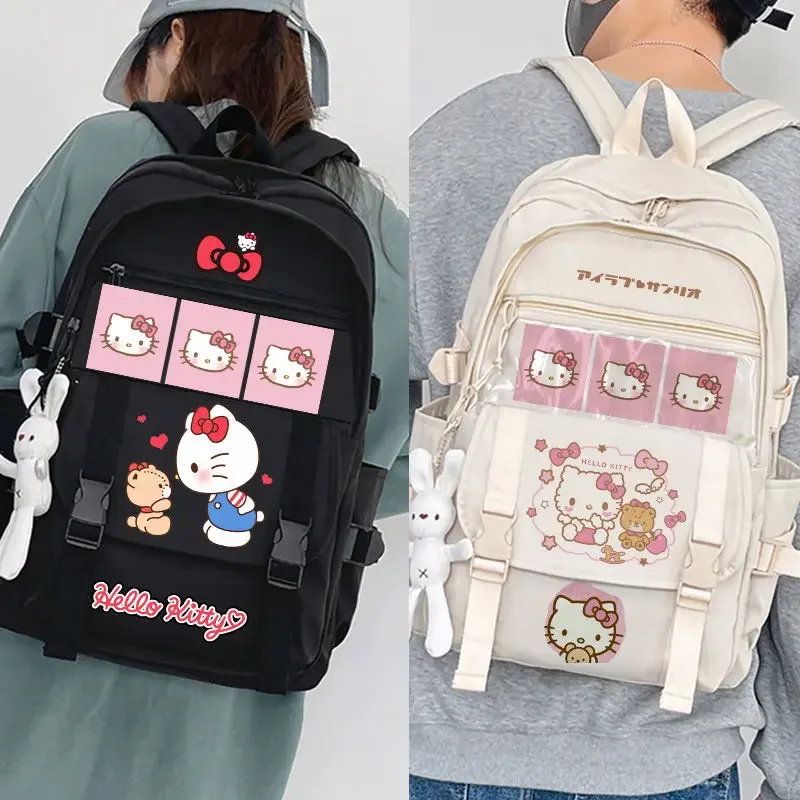

Hellokitty Schoolbag Backpack Female Korean Style All-Matching School Bag Men's Backpack Female Backpack Primary and Secondary