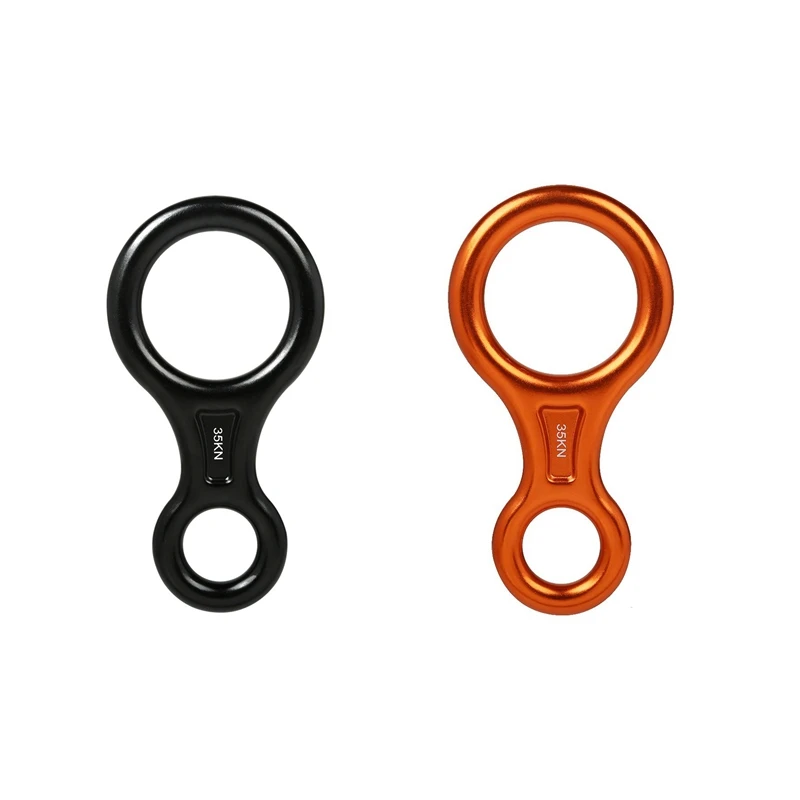 35KN Figure 8 Climbing Descender Aluminum Alloy Downhill Equipment For Belaying And Rappeling Device