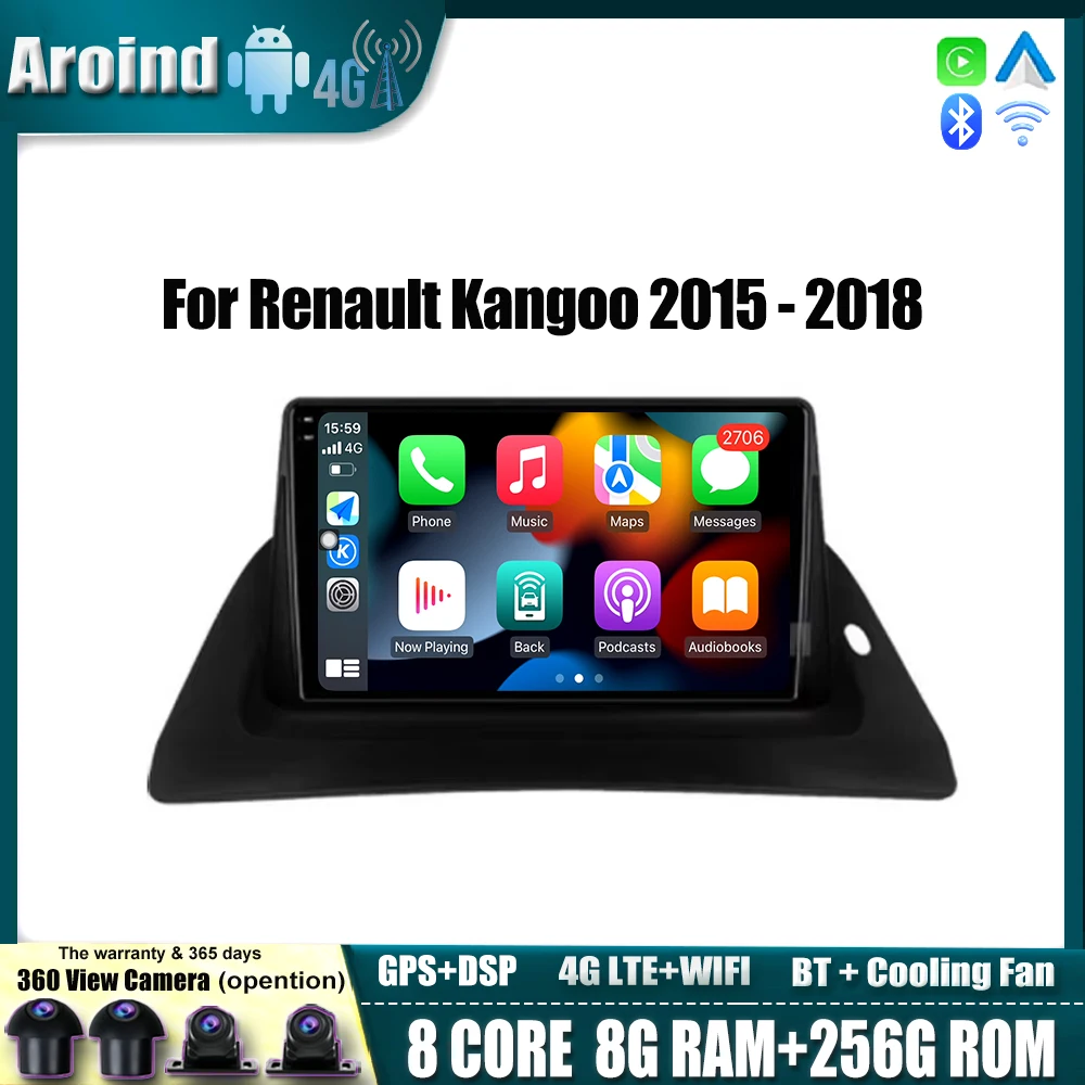 Android Auto IPS 9-дюймовый сенсорный экран для Renault Kangoo 2015 2016 2017 2018 Автомобильный