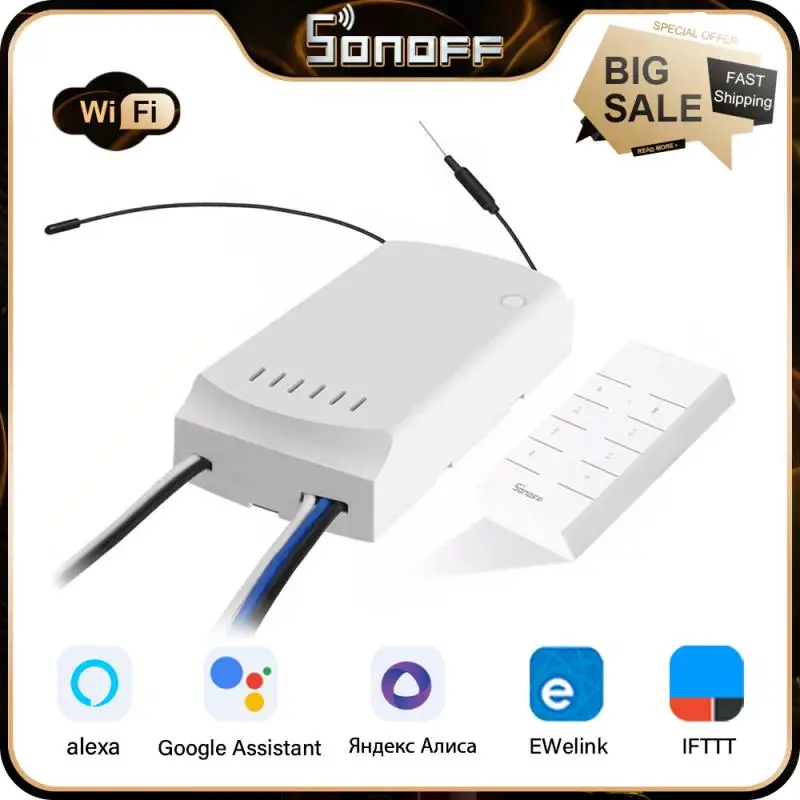 

SONOFF iFan04 L/H 433 МГц умный WiFi потолочный вентилятор и светильник, переключатель управления, поддержка радиочастотного дистанционного управлен...