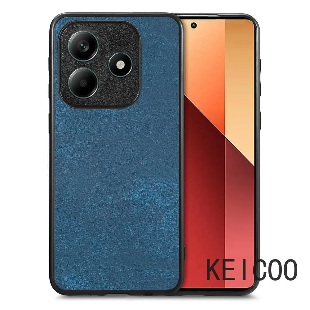 Деловой тонкий и легкий кожаный чехол для Xiaomi Redmi Note 13 14 Pro Plus 4G 5G (Китай) с защитой