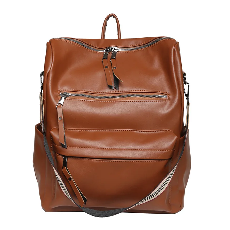 

Модный кожаный рюкзак для книг для подростков, вместительный школьный ранец для студентов, дорожный водонепроницаемый рюкзак