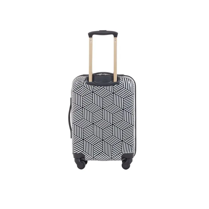 20-inch Hardside Rolling Spinner Upright Carry-on Luggage, Stripe Cube Pattern