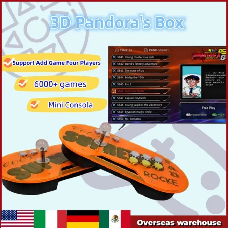 

2023 4k Retro Arcade 3D Pandora's Box Arcade Console Mini Consola HDMI Support Add Game 4 Players for Gaming Cabinet 6067 Games