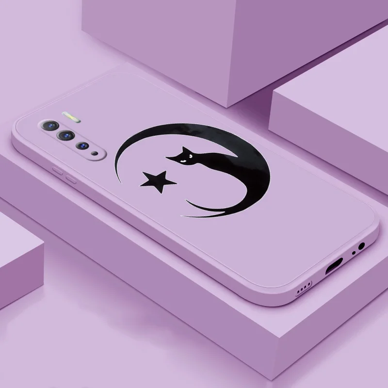 

Case For OPPO Reno 3 5G Reno 3 PRO 5G soft case TPU silicone protection case Straight Edge Liquid Cute Cat Case
