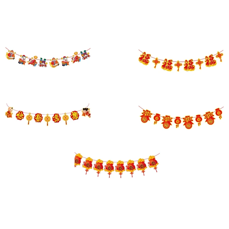 

New Year Decorations Banners for Hotel Supermarket Kindergarten Pubs Bring You Luck and Happiness Auspicious Exquisite
