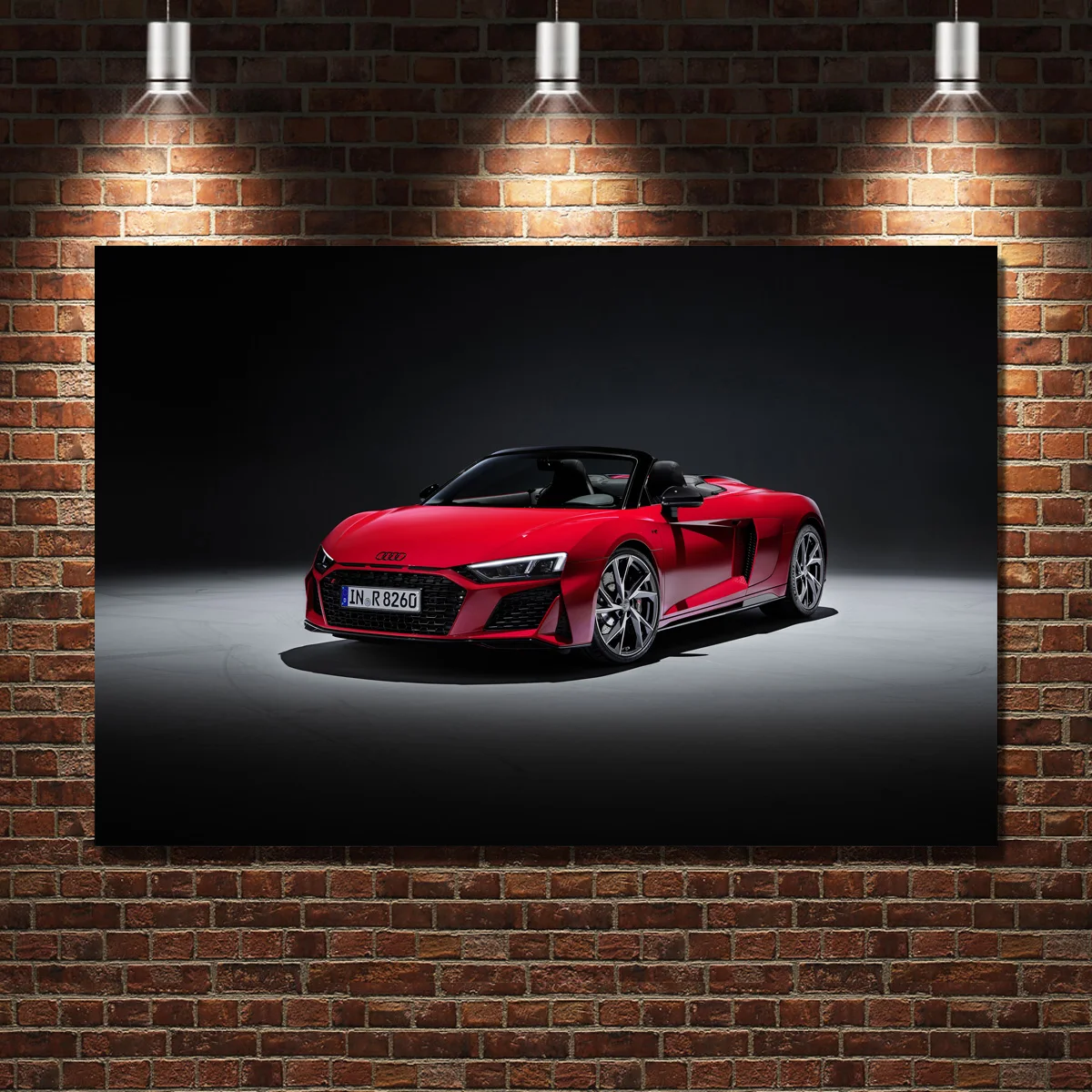 Audis R8 V10 RWD Spyder спортивный автомобиль 4K обои суперкар плакаты на холсте настенное искусство деревянные картины в рамке для домашнего декора