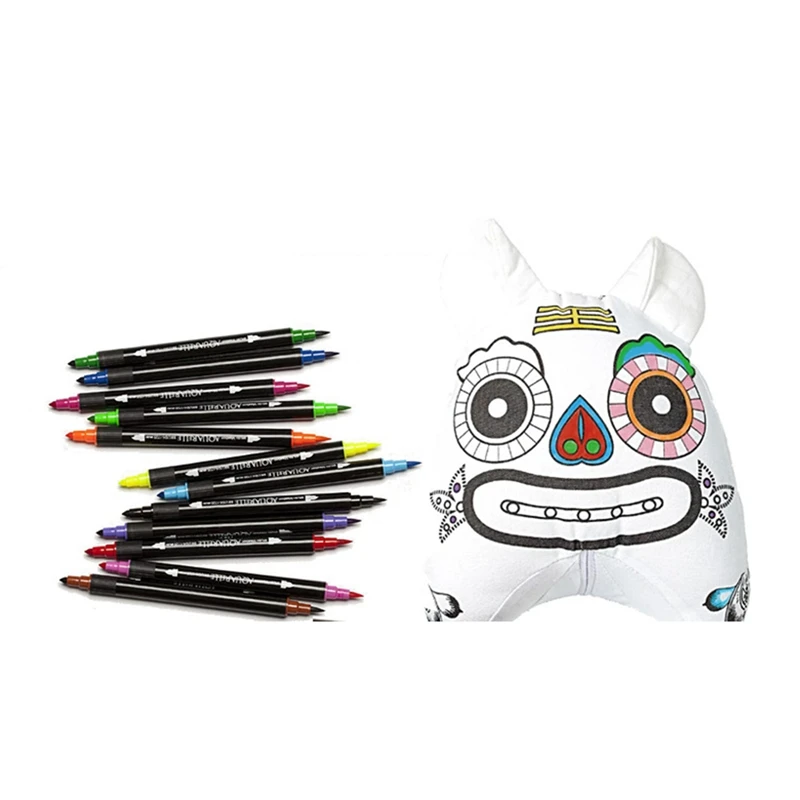 

Humanpark Repeatable Washable Doodle Cloth Tiger Year Of The Tiger Mascot DIY Doodle Doll With Color Markers Pen Set
