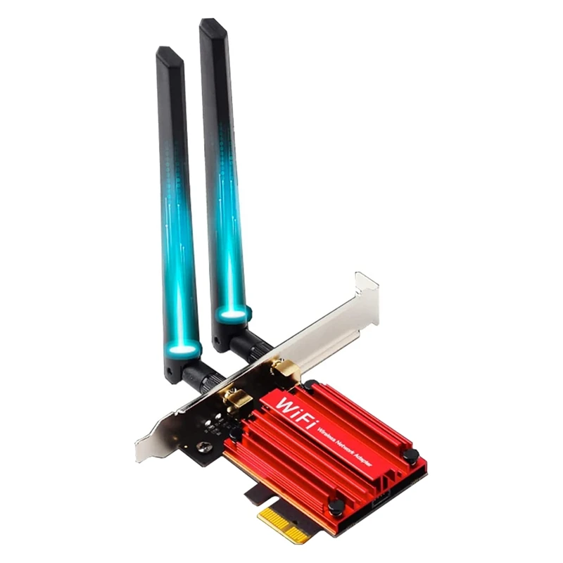 

1 шт., сетевая карта Wi-Fi 6 Bluetooth 5,2 с поддержкой Wi-Fi, трехдиапазонная, компактная и стандартная, со сверхнизкой задержкой, WPA3, низкопрофильный кронштейн красного цвета