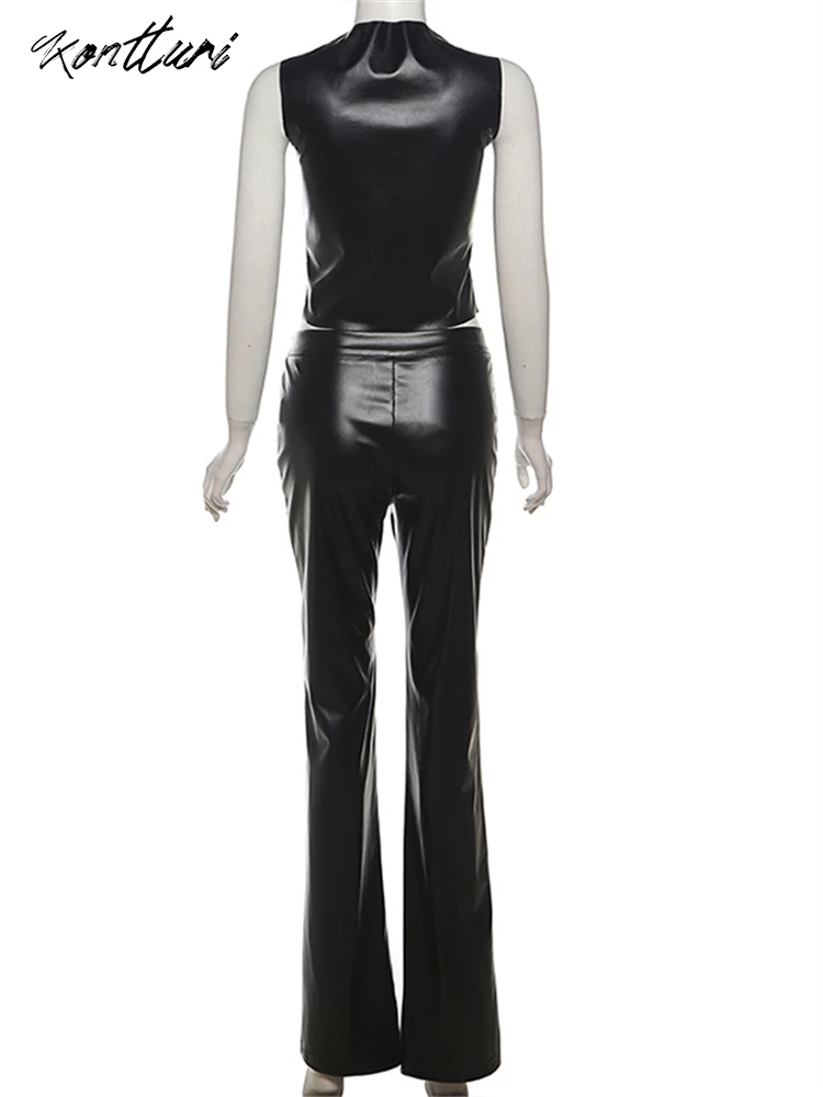 Kontturi летний сексуальный комплект из двух предметов искусственной кожи женский