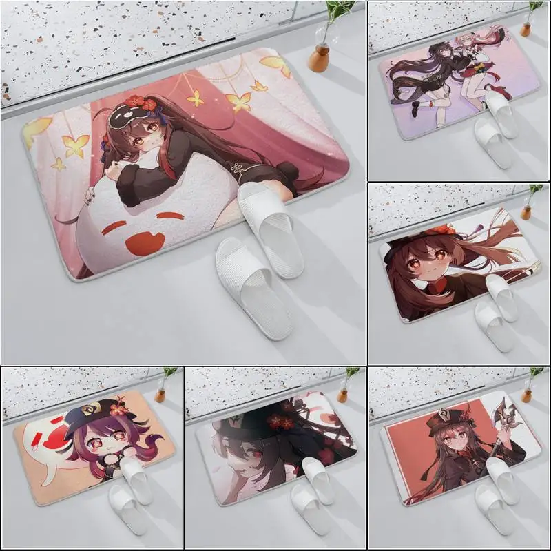 

Genshin Impact Hutao Kitchen Mat Bedroom Living Room Carpet Entrance Doormat Home Hallway Floor Mat Bathroom Anti-Slip Rug