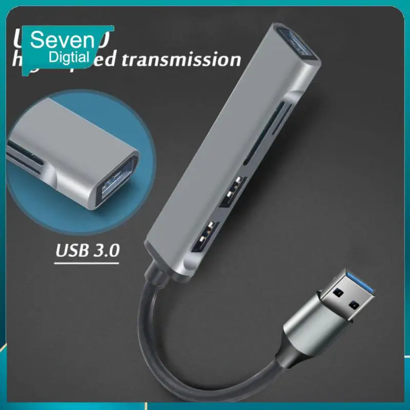 

5 In 1 Data Hub Ultra Slim With Sd Tf Ports Card Reader 5 Port Usb 3.0 Hub 2.0 Hub Portable 5gbps Usb Splitter Aluminum