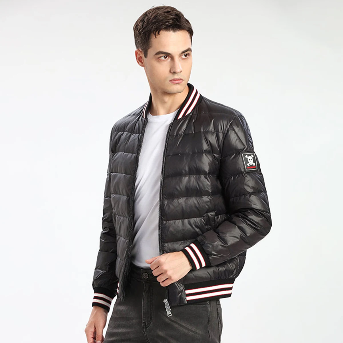 HELLEN&WOODY Men's Winter White Duck Down Jacket 2020 Luxury Designer Casual Coats Slim Fit Lightweight Clothes