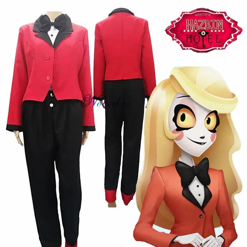 

Костюм для косплея в отеле Чарли из амбина, униформа для взрослых, женский день рождения, костюмы на Хэллоуин и Рождество, красный костюм