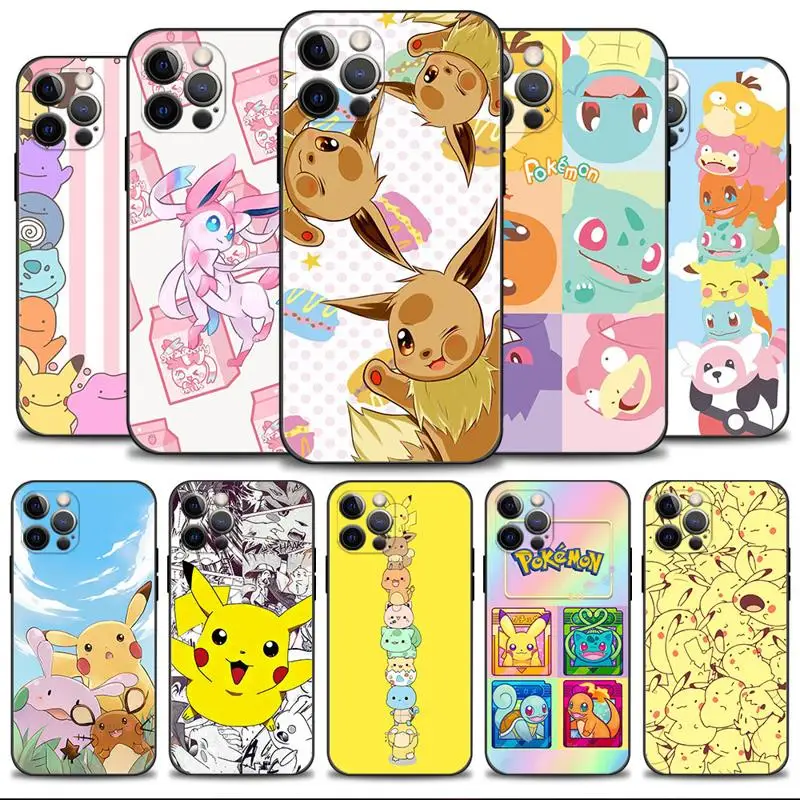 

Cartoon Pokemon Sylveon Eevee Phone Case For Apple iPhone 11 14 13 12 Pro Max 13 12 Mini XS Max XR X 7 8 Plus Silicone Cover