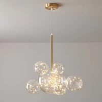 modern luxury led chandelier lighting glass ball gold pendant lamp kitchen dinning room bedroom study decorative light fixtures