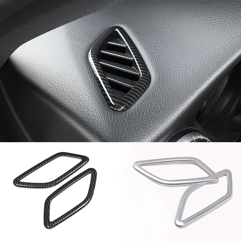 

For Mercedes-Benz A CLA GLA Class W176 C117 X156 13-19 2x Chrome ABS Center Dashboard Upper Air Vent Outlet Cover Trim