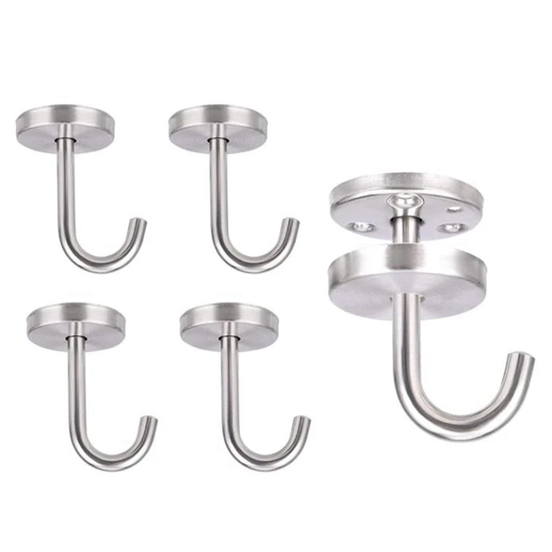 

10 Pcs Stainless Steel Ceiling Hook Round Base Top Mount Overhead Wall Hook For Hanging Plants Bird Feeders Wind Chimes