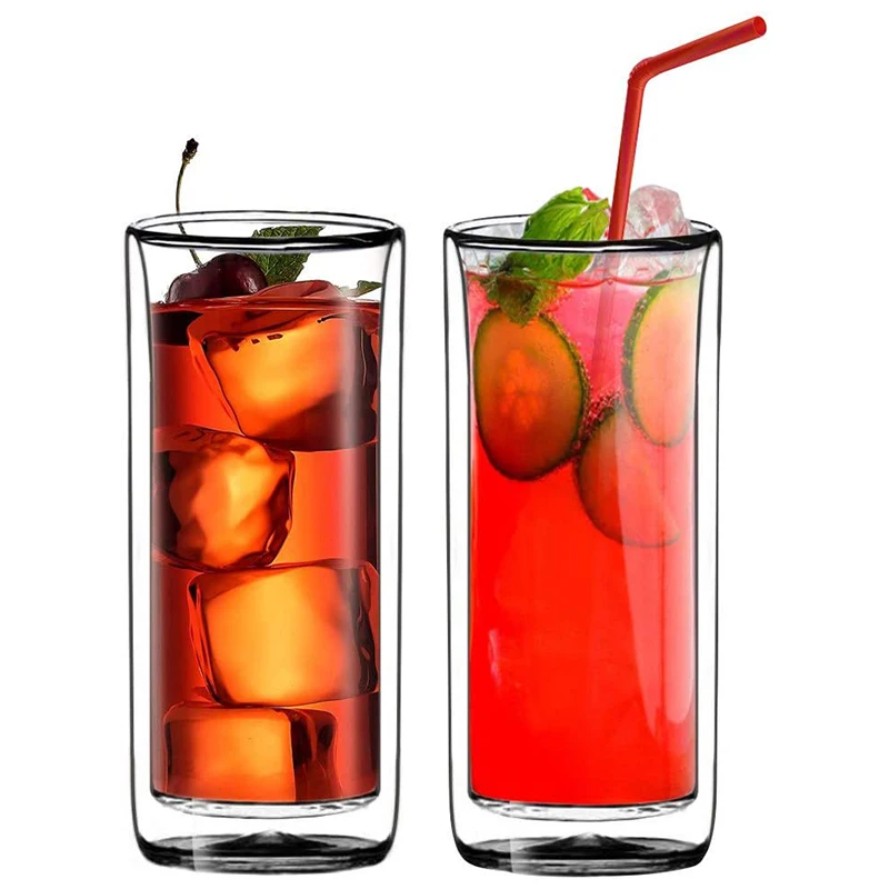 

Glass Mug Double Layer Reusable Coffee Heat Resistant Bubble Tea Milk Lemonade Bar Beer Drink Personalized Valentine's Day Gift