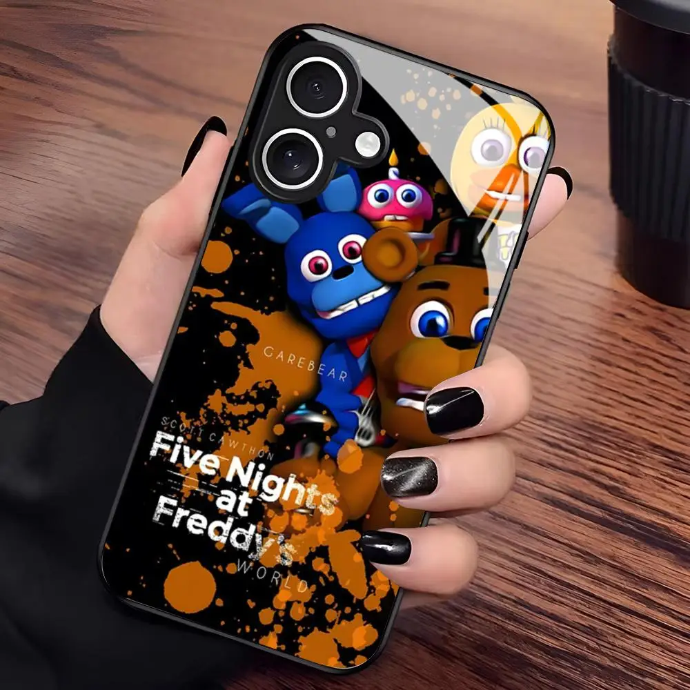 Фото Чехол для телефона Fnaf Five-nights At F-fredd-y для Samsung Galaxy S24 S26 S25 S23 S22 S21 S20 FE Edge Plus Ultra, черный, стеклянный №3