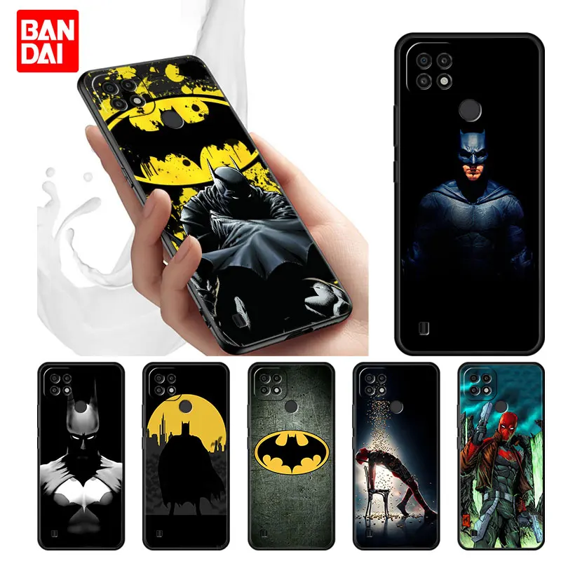 

Comics Batman Hero Case for Realme Ｃ21 C21Y C25 C25s C15 C11 C3 C20 5 6 7i 8i 8 8Pro Narzo30A Black Capa Silicone Funda Cover