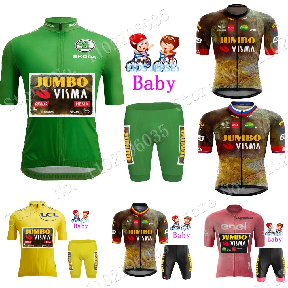 

Детский комплект одежды для велоспорта Jumbo Visma, комплект одежды для велоспорта из джерси TDF для мальчиков и девочек, 2022