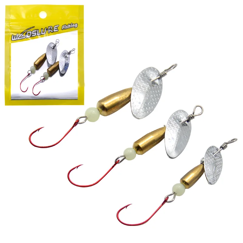 

New Lure Fake Composite Rotating Sequins Fly Spinning Single Hook Tossing Composite Sequins Snakehead Rod White Stripe Fishing B