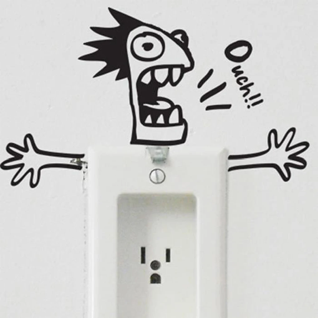 

13 * 8cm Wall Switch Sticker Home Decoration Funny Men Wall Sticker Decal Home Decor Decal Socket Paste