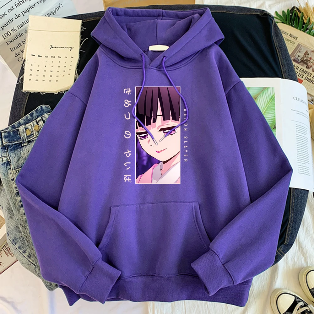 

Мужские толстовки с капюшоном с принтом аниме рассекающий демонов Tsuyuri Kanawo мужские толстовки с круглым вырезом повседневные большие флисов...