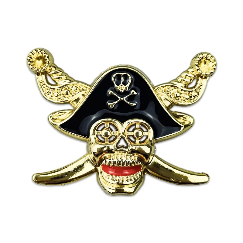 Металлический пиратский череп автомобильная наклейка универсальный значок на
