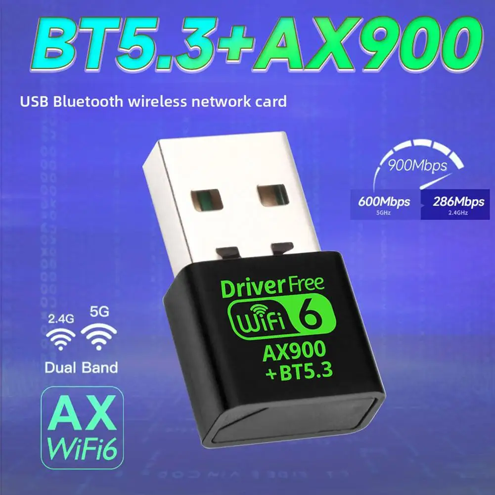 Wi-Fi 6 AX900 Bluetooth 5 3 USB адаптер беспроводная сетевая карта 2 4G и 8 ГГц антенна для