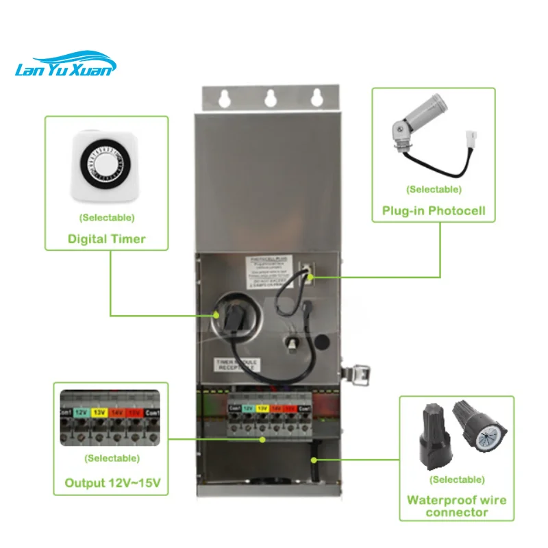 

300 watt Low-Voltage Weatherproof Transformer with Photo Sensor for Low Voltage 12v Landscape Lighting