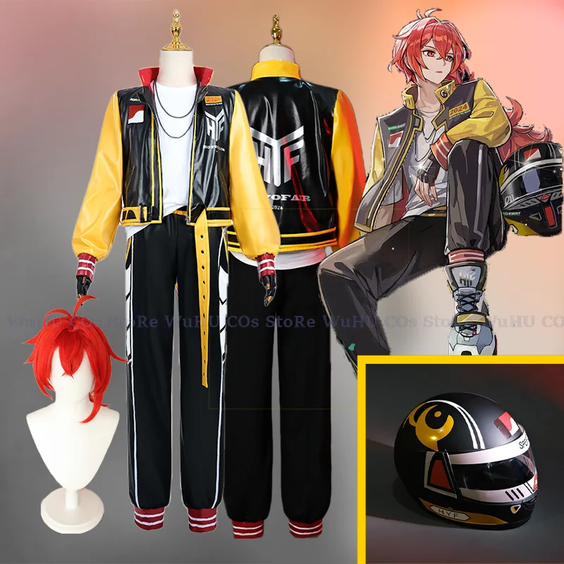 Игра Genshin Impact Косплей Diluc Ragnvindr Костюм Racing из искусственной кожи Мужчины Хэллоуин
