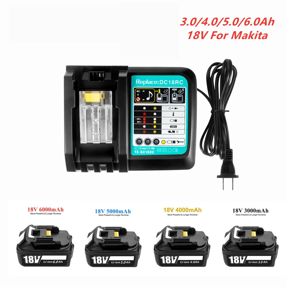 

Аккумуляторная батарея BL1860 для Makita, перезаряжаемая сменная литий-ионная батарея BL1840 BL1850 для makita 18 в, 6,0 Ач